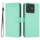 For Blackview Wave 8C Skin Feel Solid Color Leather Phone Case with Lanyard(Mint Green) - 1