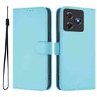 For Blackview Wave 8C Skin Feel Solid Color Leather Phone Case with Lanyard(Sky Blue) - 1