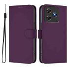 For Blackview Wave 8C Skin Feel Solid Color Leather Phone Case with Lanyard(Violet) - 1