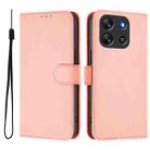 For Blackview Oscal Flat 1C Skin Feel Solid Color Leather Phone Case with Lanyard(Pink) - 2