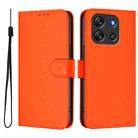 For Blackview Oscal Flat 1C Skin Feel Solid Color Leather Phone Case with Lanyard(Orange) - 2