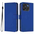 For Blackview Oscal Flat 1C Skin Feel Solid Color Leather Phone Case with Lanyard(Dark Blue) - 2