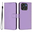 For Blackview Oscal Flat 1C Skin Feel Solid Color Leather Phone Case with Lanyard(Lavender Purple) - 2