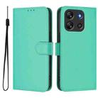 For Blackview Oscal Flat 1C Skin Feel Solid Color Leather Phone Case with Lanyard(Green) - 2