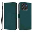 For Blackview Oscal Flat 1C Skin Feel Solid Color Leather Phone Case with Lanyard(Dark Green) - 2