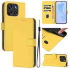 For Blackview Oscal Flat 1C Skin Feel Solid Color Leather Phone Case with Lanyard(Lemon Yellow) - 1