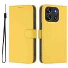 For Blackview Oscal Flat 1C Skin Feel Solid Color Leather Phone Case with Lanyard(Lemon Yellow) - 2