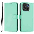 For Blackview Oscal Flat 1C Skin Feel Solid Color Leather Phone Case with Lanyard(Mint Green) - 2
