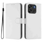 For Blackview Oscal Flat 1C Skin Feel Solid Color Leather Phone Case with Lanyard(White) - 2