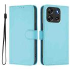 For Blackview Oscal Flat 1C Skin Feel Solid Color Leather Phone Case with Lanyard(Sky Blue) - 2