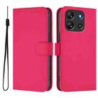 For Blackview Oscal Flat 1C Skin Feel Solid Color Leather Phone Case with Lanyard(Rose Red) - 2