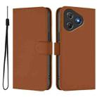 For Blackview Oscal Flat 2 / 2C Skin Feel Solid Color Leather Phone Case with Lanyard(Brown) - 2