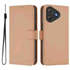 For Blackview Oscal Flat 2 / 2C Skin Feel Solid Color Leather Phone Case with Lanyard(Nude) - 2