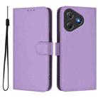 For Blackview Oscal Flat 2 / 2C Skin Feel Solid Color Leather Phone Case with Lanyard(Lavender Purple) - 2