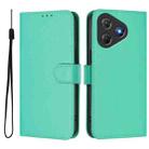 For Blackview Oscal Flat 2 / 2C Skin Feel Solid Color Leather Phone Case with Lanyard(Green) - 2