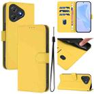 For Blackview Oscal Flat 2 / 2C Skin Feel Solid Color Leather Phone Case with Lanyard(Lemon Yellow) - 1