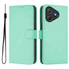 For Blackview Oscal Flat 2 / 2C Skin Feel Solid Color Leather Phone Case with Lanyard(Mint Green) - 2