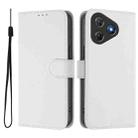 For Blackview Oscal Flat 2 / 2C Skin Feel Solid Color Leather Phone Case with Lanyard(White) - 2