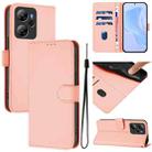 For Blackview Oscal Tiger Skin Feel Solid Color Leather Phone Case with Lanyard(Pink) - 1