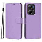 For Blackview Oscal Tiger Skin Feel Solid Color Leather Phone Case with Lanyard(Lavender Purple) - 2