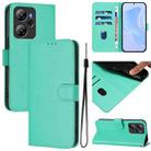 For Blackview Oscal Tiger Skin Feel Solid Color Leather Phone Case with Lanyard(Green) - 1