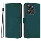 For Blackview Oscal Tiger Skin Feel Solid Color Leather Phone Case with Lanyard(Dark Green) - 2