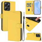 For Blackview Oscal Tiger Skin Feel Solid Color Leather Phone Case with Lanyard(Lemon Yellow) - 1