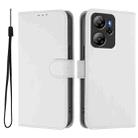 For Blackview Oscal Tiger Skin Feel Solid Color Leather Phone Case with Lanyard(White) - 2