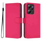 For Blackview Oscal Tiger Skin Feel Solid Color Leather Phone Case with Lanyard(Rose Red) - 2