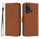 For BLU C9 Skin Feel Solid Color Leather Phone Case with Lanyard(Brown) - 2