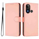 For BLU C9 Skin Feel Solid Color Leather Phone Case with Lanyard(Pink) - 2