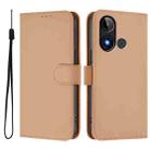 For BLU C9 Skin Feel Solid Color Leather Phone Case with Lanyard(Nude) - 2