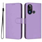 For BLU C9 Skin Feel Solid Color Leather Phone Case with Lanyard(Lavender Purple) - 2