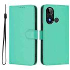 For BLU C9 Skin Feel Solid Color Leather Phone Case with Lanyard(Green) - 2