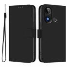 For BLU C9 Skin Feel Solid Color Leather Phone Case with Lanyard(Black) - 2