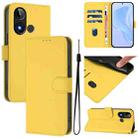 For BLU C9 Skin Feel Solid Color Leather Phone Case with Lanyard(Lemon Yellow) - 1