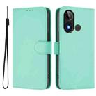 For BLU C9 Skin Feel Solid Color Leather Phone Case with Lanyard(Mint Green) - 2