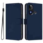 For BLU C9 Skin Feel Solid Color Leather Phone Case with Lanyard(Navy Blue) - 2