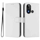 For BLU C9 Skin Feel Solid Color Leather Phone Case with Lanyard(White) - 2