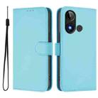 For BLU C9 Skin Feel Solid Color Leather Phone Case with Lanyard(Sky Blue) - 2