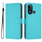 For BLU C9 Skin Feel Solid Color Leather Phone Case with Lanyard(Lake Blue) - 2