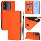 For BLU View 5 Skin Feel Solid Color Leather Phone Case with Lanyard(Orange) - 1