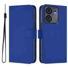 For BLU View 5 Skin Feel Solid Color Leather Phone Case with Lanyard(Dark Blue) - 2