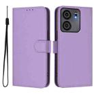 For BLU View 5 Skin Feel Solid Color Leather Phone Case with Lanyard(Lavender Purple) - 2