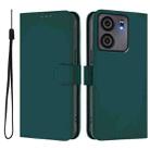 For BLU View 5 Skin Feel Solid Color Leather Phone Case with Lanyard(Dark Green) - 2