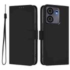 For BLU View 5 Skin Feel Solid Color Leather Phone Case with Lanyard(Black) - 2