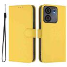 For BLU View 5 Skin Feel Solid Color Leather Phone Case with Lanyard(Lemon Yellow) - 2