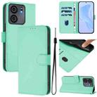 For BLU View 5 Skin Feel Solid Color Leather Phone Case with Lanyard(Mint Green) - 1