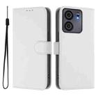 For BLU View 5 Skin Feel Solid Color Leather Phone Case with Lanyard(White) - 2