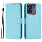 For BLU View 5 Skin Feel Solid Color Leather Phone Case with Lanyard(Sky Blue) - 2